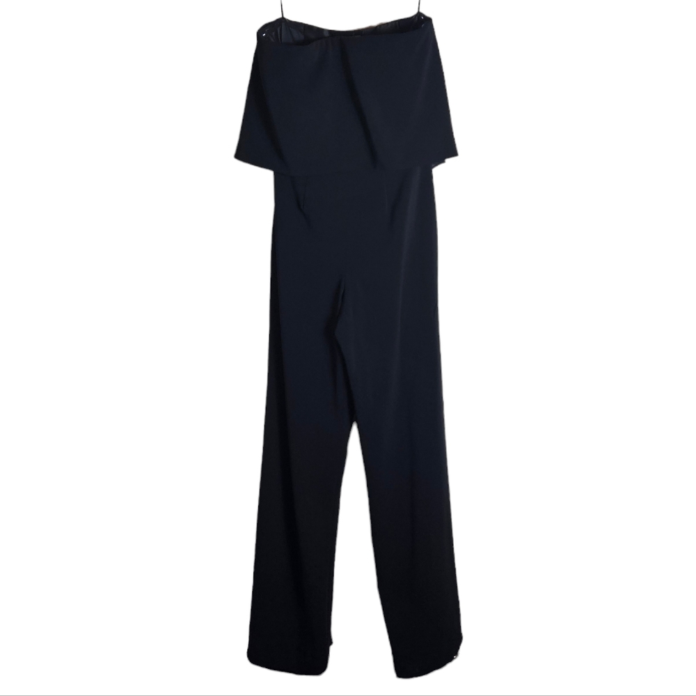 Jay Godfrey Moore Black Wide Leg Jumpsuit Size 0 Strapless Cut Out Back Classic - Picture 4 of 16